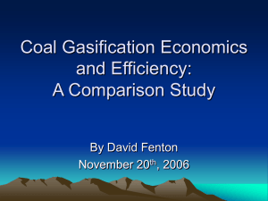 Coal Gasification Economics and Efficiency: A Comparison Study