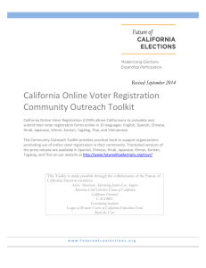 Community Outreach Toolkit - Future of California Elections
