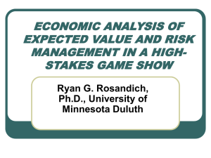 economic analysis of expected value and risk management in a high