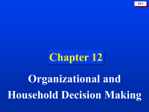 Chapter 12: Organizational and Household Decision Making