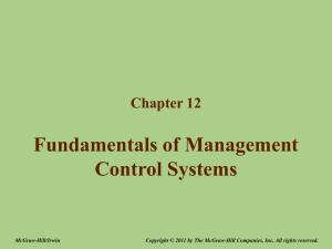 Chapter 12 – Fundamental of Management Control Systems