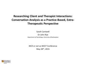 Conversation Analysis as a Practice-Based, Extra