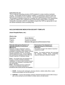 Nuclear medicine medication security template