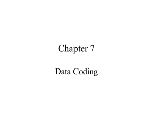 Chapter 7 Coding and Digitizing