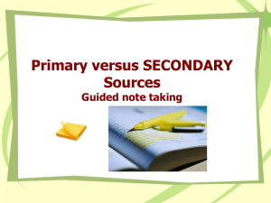 What are Secondary Sources?
