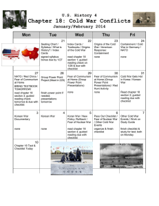 US History 4 Chapter 18: Cold War Conflicts January/February 2014
