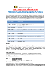 11 January 2016-Monday, Cititel Hotel,Penang (2nd session)