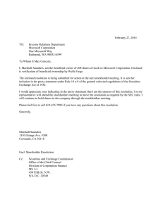 February 27, 2014 TO: Investor Relations Department Microsoft