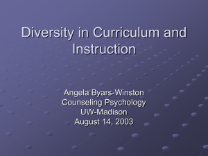 Critical Multicultural Pedagogy: Diversity in Curriculum and Instruction