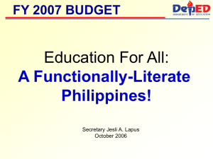 FY 2007 Budget Proposal Kit - deped-ops