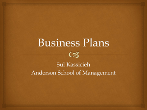 Business Plans - UNM Business Plan Competition