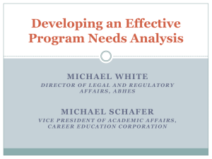 Developing an Effective Program Needs Analysis