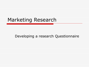 Marketing Research Developing a survey F2