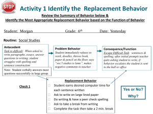 Replacement Behavior