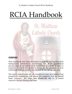 RCIA Handbook - St. Matthew Catholic Church