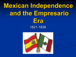 Mexican Independence and Empresario Powerpoint