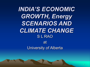 India's Economic Growth, Energy Scenarios And Climate