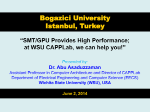 SMT/GPU for HPC at CAPPLab! - Witchita State University