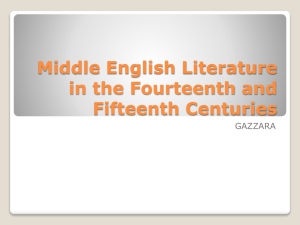 Middle English Literature in the Fourteenth and