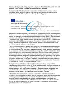 Erasmus Strategic partnership project “Development of Mediation