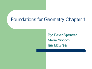 Foundations for Geometry Chapter 1