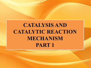Catalysis and Catalytic Reactors