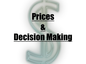 Prices & Decision Making