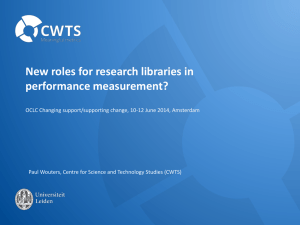 New Roles for Research Libraries in Performance