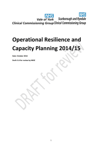 Operational Resilience and Capacity Planning 2014/15