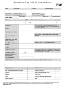 Rotherham Rise DAFSS Referral Form Date Referred by Agency