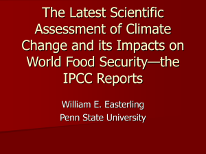 The Latest Scientific Assessment of Climate Change and its Impacts