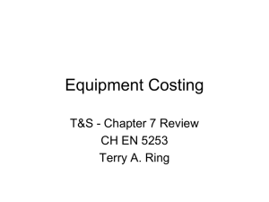 L1-Equipment Costing - Department of Chemical Engineering