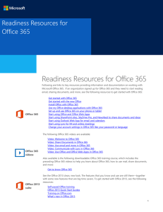 Office 365 End User Readiness Resource List