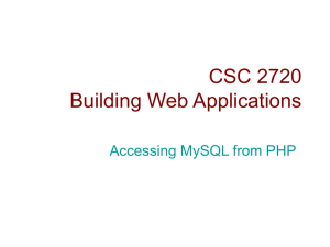 Accessing MySQL from PHP