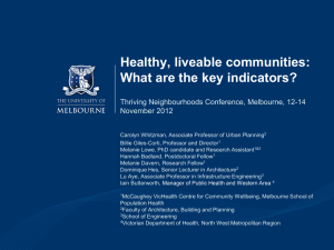 Healthy, liveable communities: What are the key