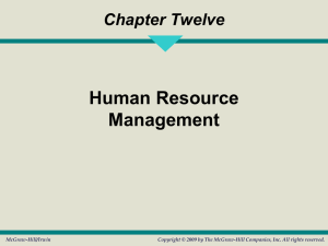 Chapter Twelve Human Resource Management