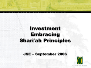 Investment Embracing Sharia Principles