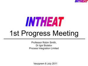 Project Kick-off Meeting - Intensified Heat Transfer Technologies for