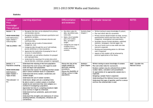 2011-2013 SOW Maths and Statistics Statistics Content/ Prior