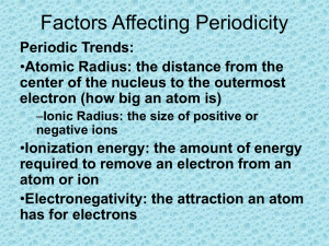 Periodic Trends and Factors Affecting Periodicity