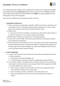 NTMEC Hospitality Terms & Conditions