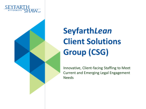 SeyfarthLean Client Solutions Group (CSG)