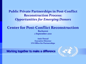 Center for Post Conflict Reconstruction, 2 September 2010