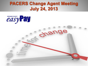 PACERS Change Agent Meeting July 2013