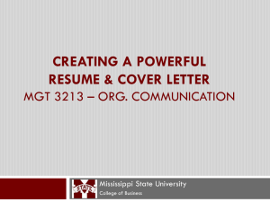 creating a powerful resume & cover letter - MISWeb