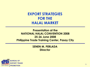 Export stages for the halal market