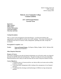 Common Syllabus - Moberly Area Community College