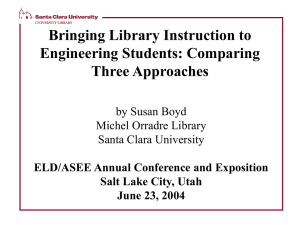 Bringing Library Instruction to Engineering Students: Comparing