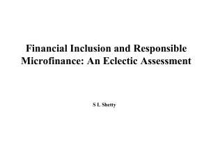 Financial Inclusion and Responsible Microfinance - Sa-Dhan