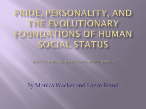 Pride, personality, and the evolutionary foundations of human social